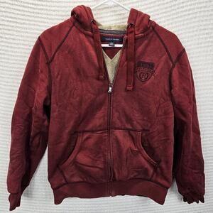 Tommy Hilfiger Hoodie Jacket Full Zip Up Hoody Red/Burgundy XS 1985 Logo